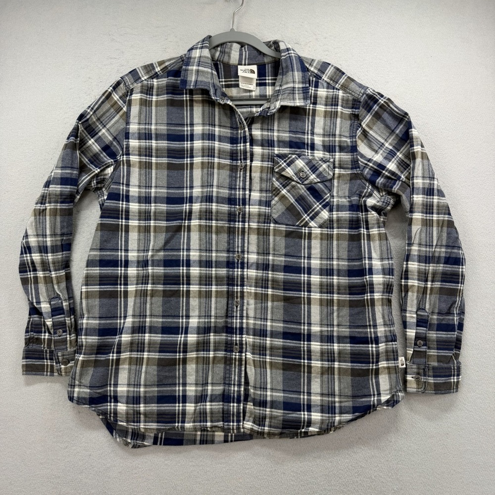 The North Face Shirt Women Large L Plaid Flannel Long Sleeve Button Up Cabincore